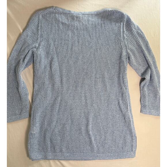 Talbots Light Blue Knit Sweater 3/4 Sleeve Size MEDIUM - Picture 5 of 10